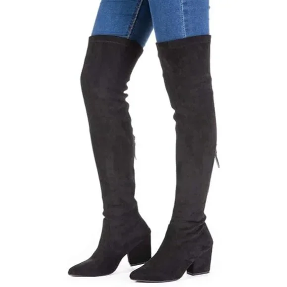 N.N.G Women's Over The Knee Boots Thigh High Suede Pointed Toe, Size 8.5, New - Picture 2 of 4